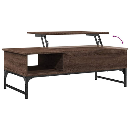 vidaXL Couchtisch Braun Eichen-Optik 100x50x35 cm Holzwerkstoff Metall