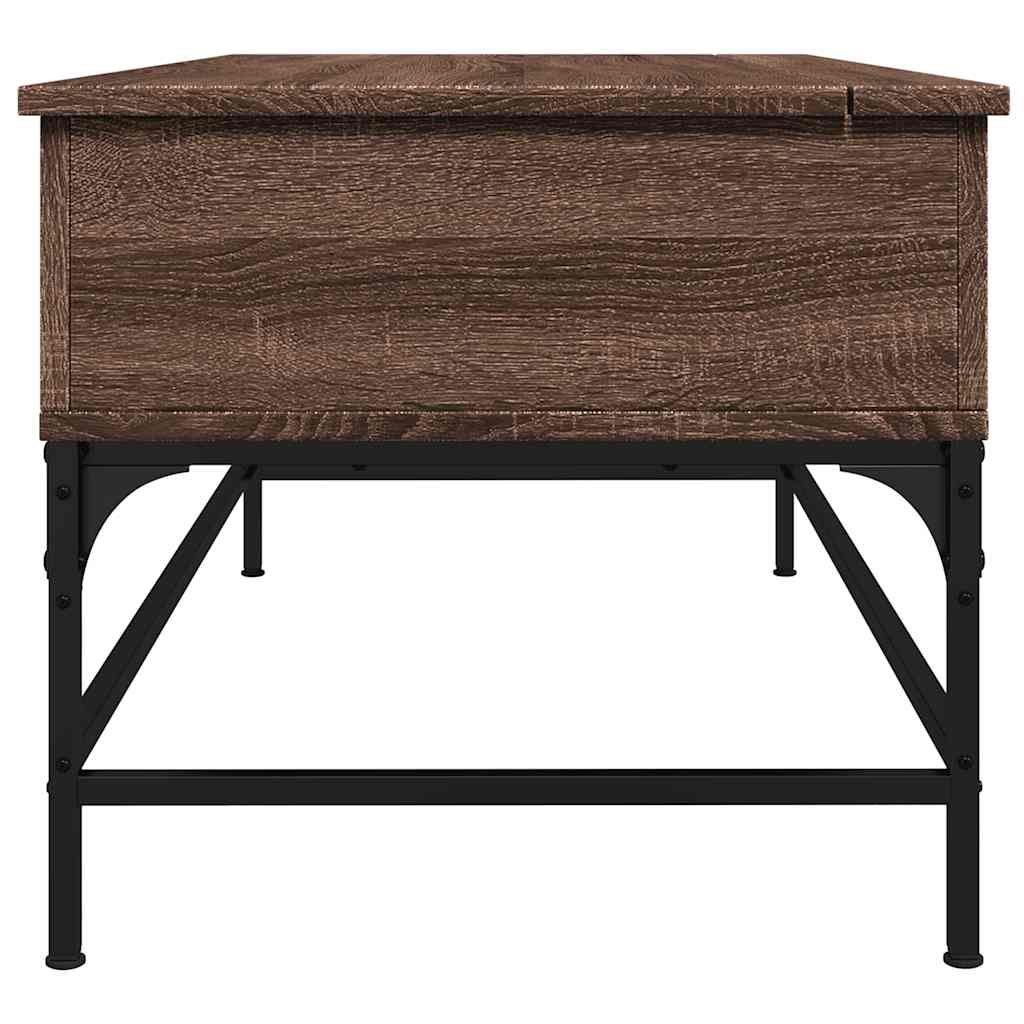 vidaXL Couchtisch Braun Eichen-Optik 100x50x45 cm Holzwerkstoff Metall