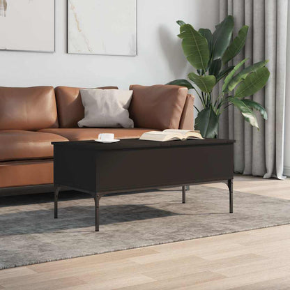 vidaXL Table basse noir 100x50x45 cm Bois d'ingénierie et métal