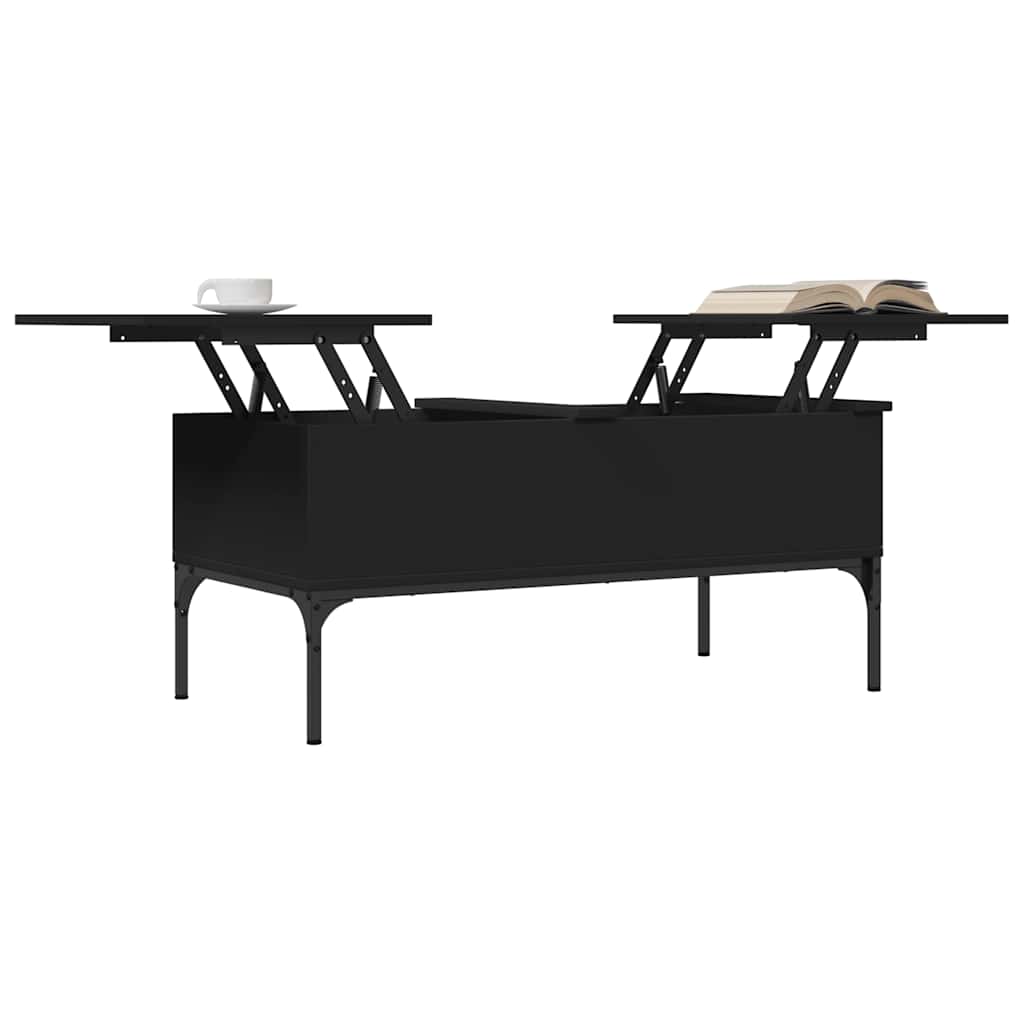 vidaXL Table basse noir 100x50x45 cm Bois d'ingénierie et métal