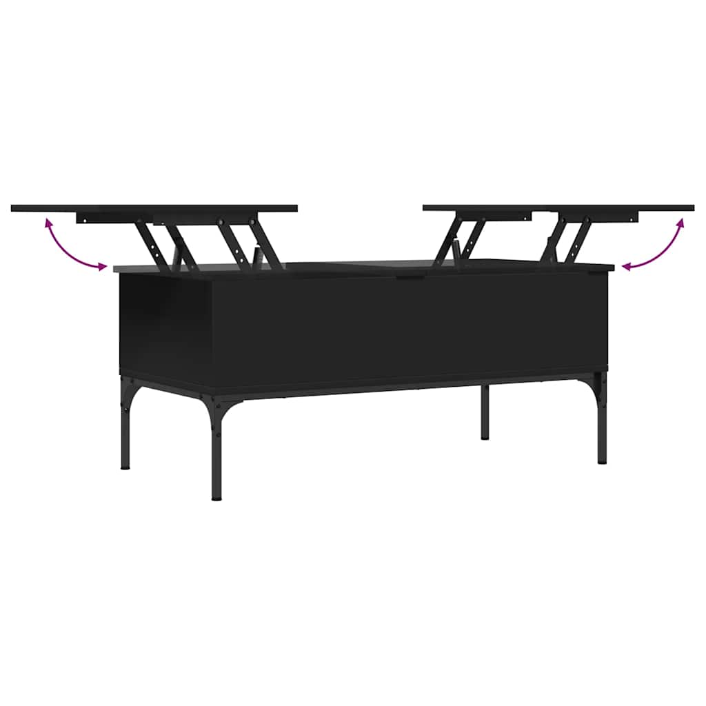 vidaXL Table basse noir 100x50x45 cm Bois d'ingénierie et métal