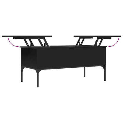 vidaXL Table basse noir 100x50x45 cm Bois d'ingénierie et métal