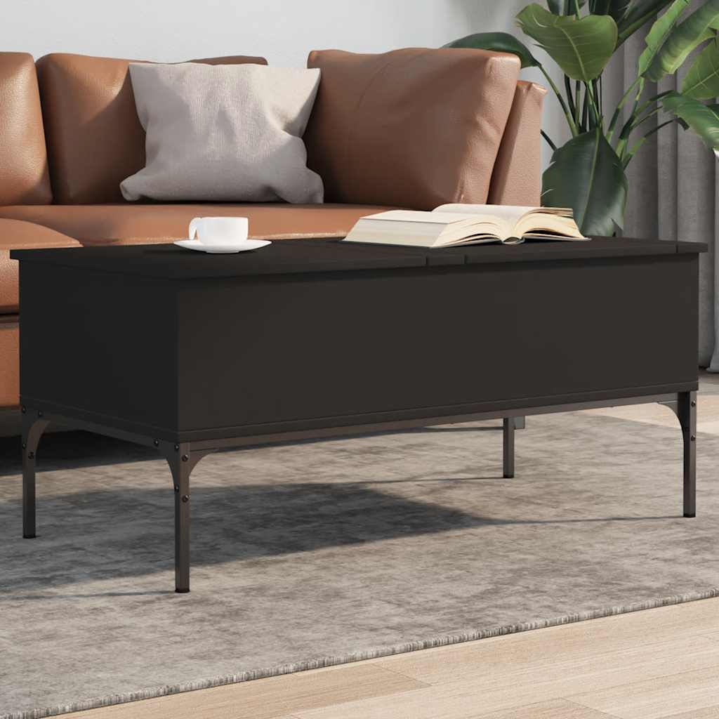 vidaXL Table basse noir 100x50x45 cm Bois d'ingénierie et métal