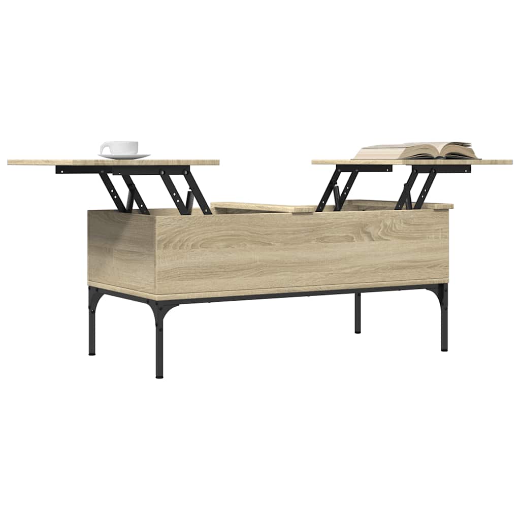 vidaXL Table basse chêne Sonoma 100x50x45 cm bois d'ingénierie et métal