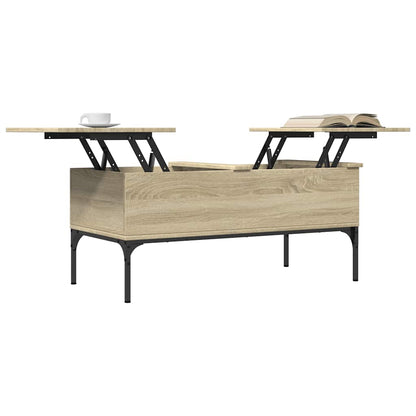 vidaXL Table basse chêne Sonoma 100x50x45 cm bois d'ingénierie et métal
