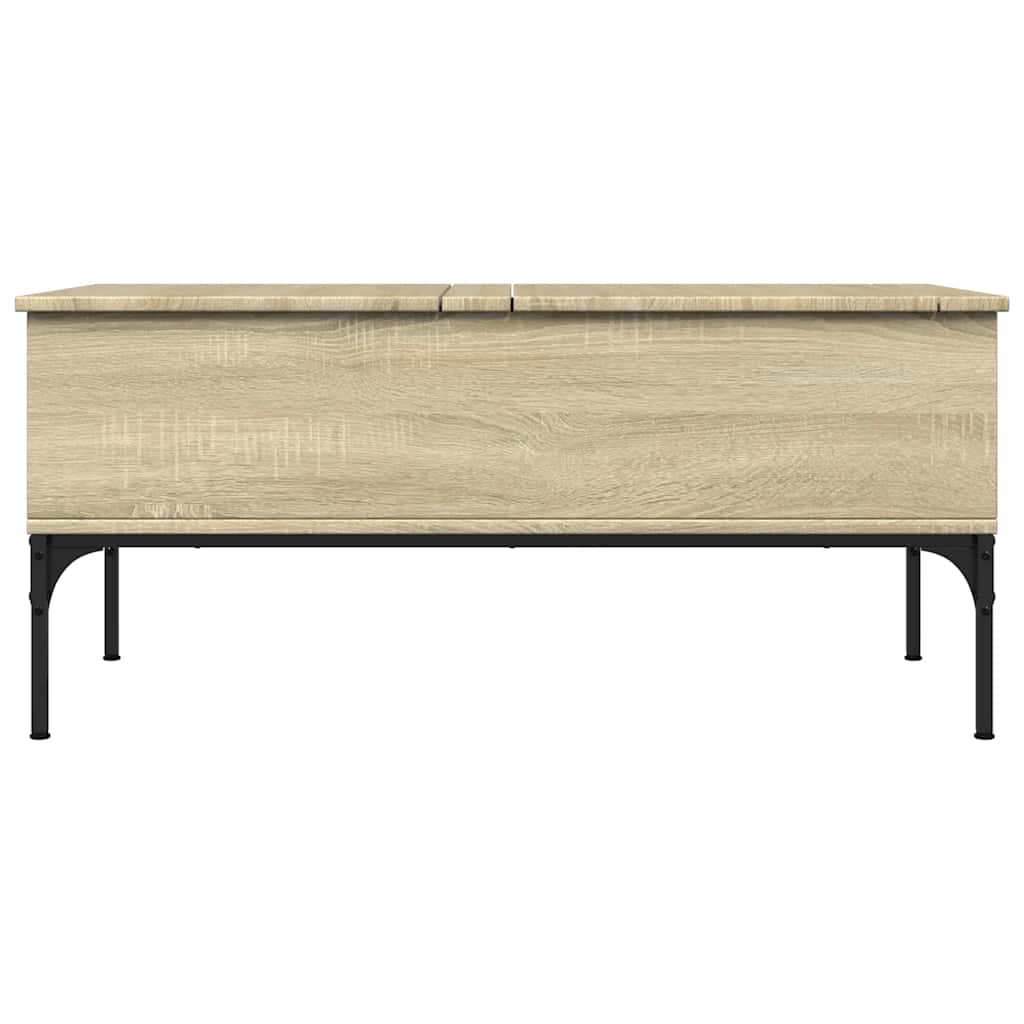 vidaXL Table basse chêne Sonoma 100x50x45 cm bois d'ingénierie et métal