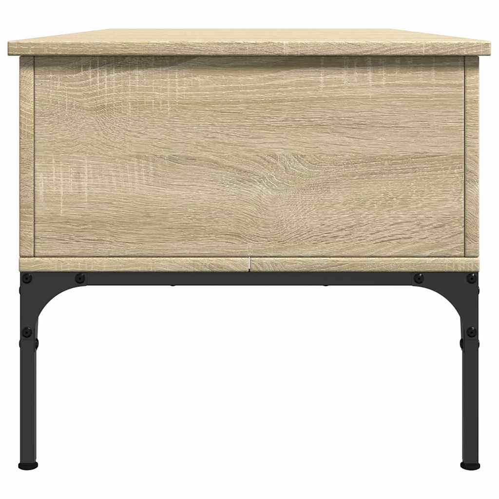 vidaXL Table basse chêne Sonoma 100x50x45 cm bois d'ingénierie et métal
