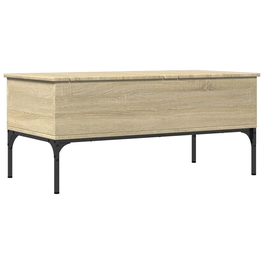 vidaXL Table basse chêne Sonoma 100x50x45 cm bois d'ingénierie et métal