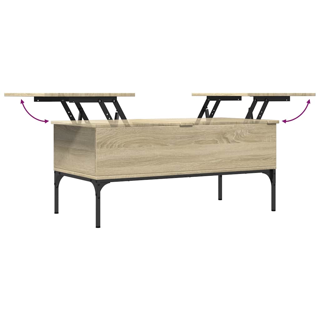vidaXL Table basse chêne Sonoma 100x50x45 cm bois d'ingénierie et métal