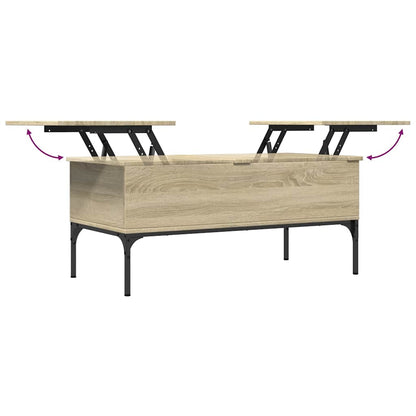 vidaXL Table basse chêne Sonoma 100x50x45 cm bois d'ingénierie et métal