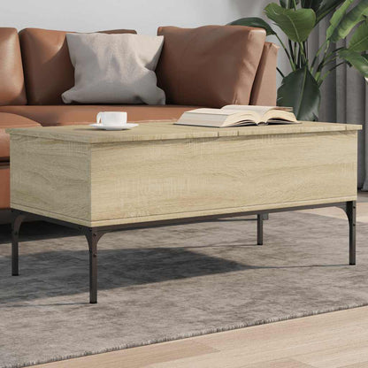 vidaXL Table basse chêne Sonoma 100x50x45 cm bois d'ingénierie et métal
