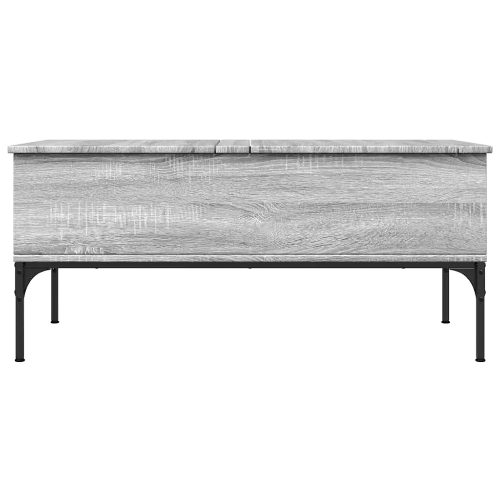 vidaXL Couchtisch Grau Sonoma 100x50x45 cm Holzwerkstoff und Metall