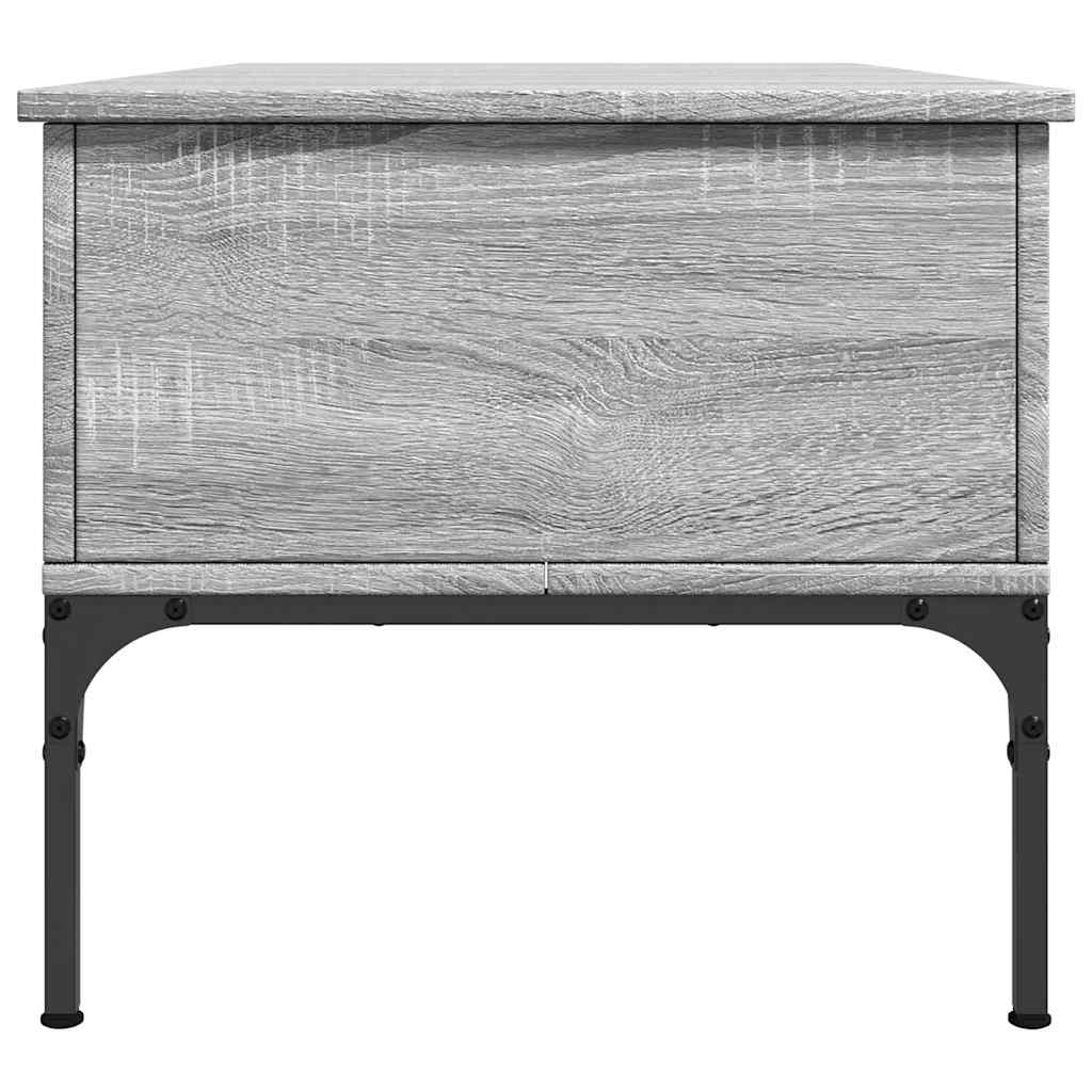 vidaXL Couchtisch Grau Sonoma 100x50x45 cm Holzwerkstoff und Metall