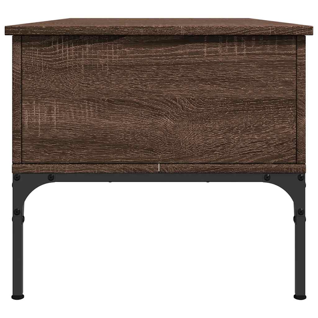 vidaXL Couchtisch Braun Eichen-Optik 100x50x45 cm Holzwerkstoff Metall