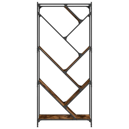 vidaXL Bücherregal Räuchereiche 79x30x180 cm Holzwerkstoff und Metall