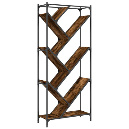 vidaXL Bücherregal Räuchereiche 79x30x180 cm Holzwerkstoff und Metall