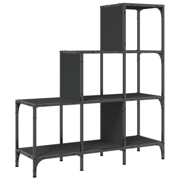 vidaXL Bücherregal Schwarz 92x30x102 cm Holzwerkstoff und Metall