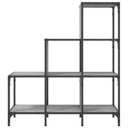 vidaXL Bücherregal Grau Sonoma 92x30x102 cm Holzwerkstoff und Metall