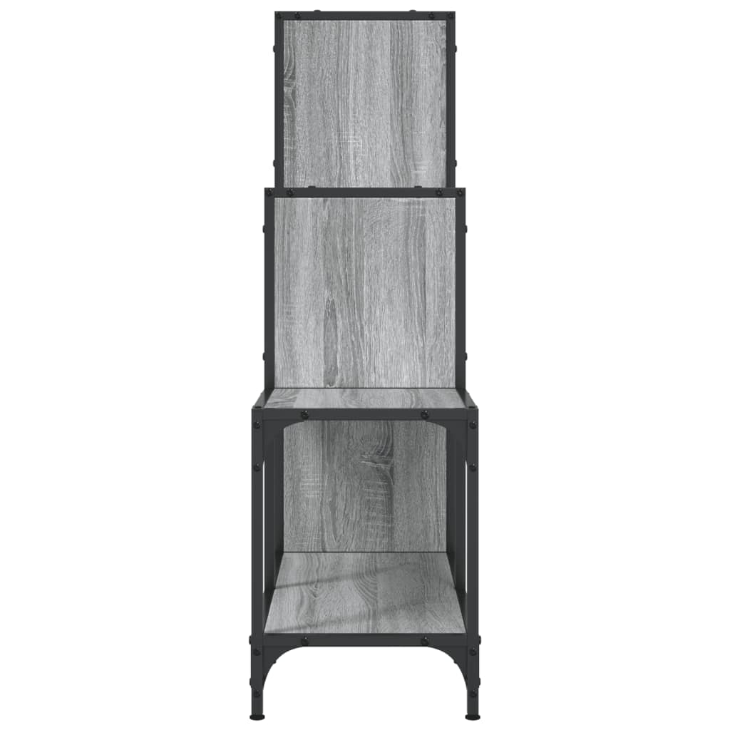 vidaXL Bücherregal Grau Sonoma 92x30x102 cm Holzwerkstoff und Metall