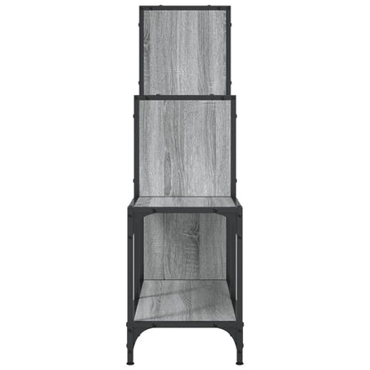 vidaXL Bücherregal Grau Sonoma 92x30x102 cm Holzwerkstoff und Metall