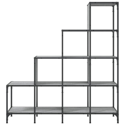 vidaXL Bücherregal Grau Sonoma 122x30x132 cm Holzwerkstoff und Metall