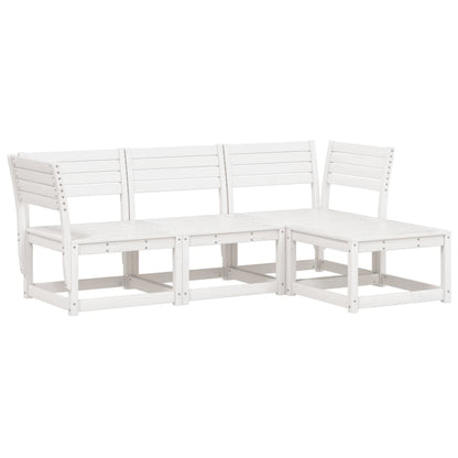 vidaXL Ensemble de mobilier de jardin 4 pcs Blanc Bois de pin massif