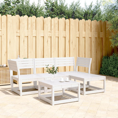 vidaXL Ensemble de mobilier de jardin 4 pcs Blanc Bois de pin massif