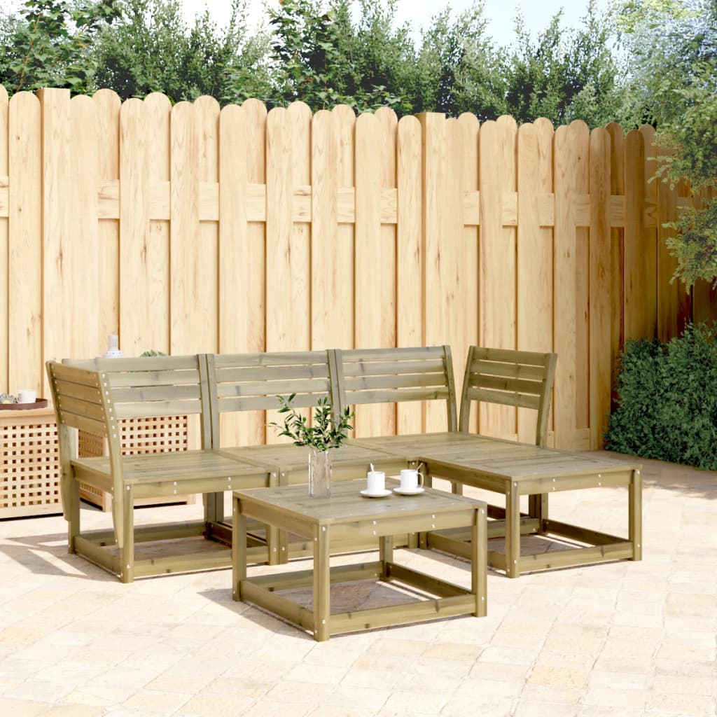 vidaXL Ensemble de mobilier de jardin 4 pcs Bois de pin Imprégné