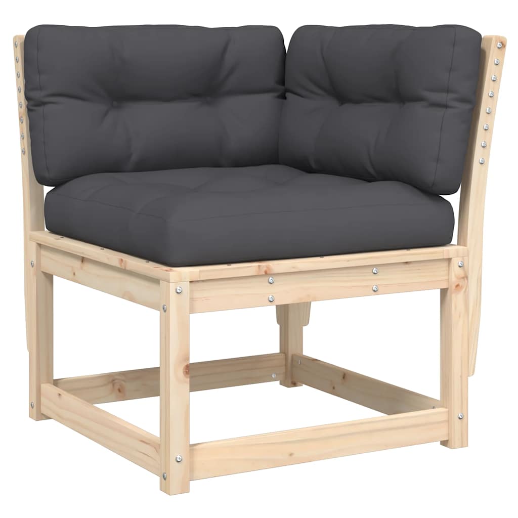 vidaXL Salon de jardin 4 pièces avec coussins en pin massif