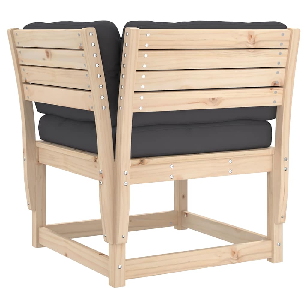 vidaXL Salon de jardin 4 pièces avec coussins en pin massif