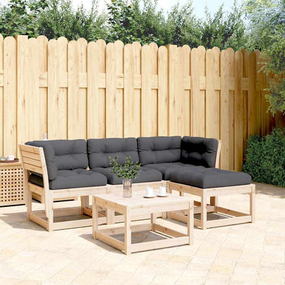vidaXL Salon de jardin 4 pièces avec coussins en pin massif