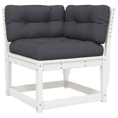 vidaXL 4-tlg. Garten-Lounge-Set mit Kissen Weiß Massivholz Kiefer