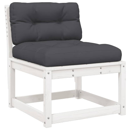 vidaXL 4-tlg. Garten-Lounge-Set mit Kissen Weiß Massivholz Kiefer
