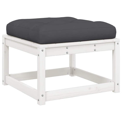 vidaXL 4-tlg. Garten-Lounge-Set mit Kissen Weiß Massivholz Kiefer