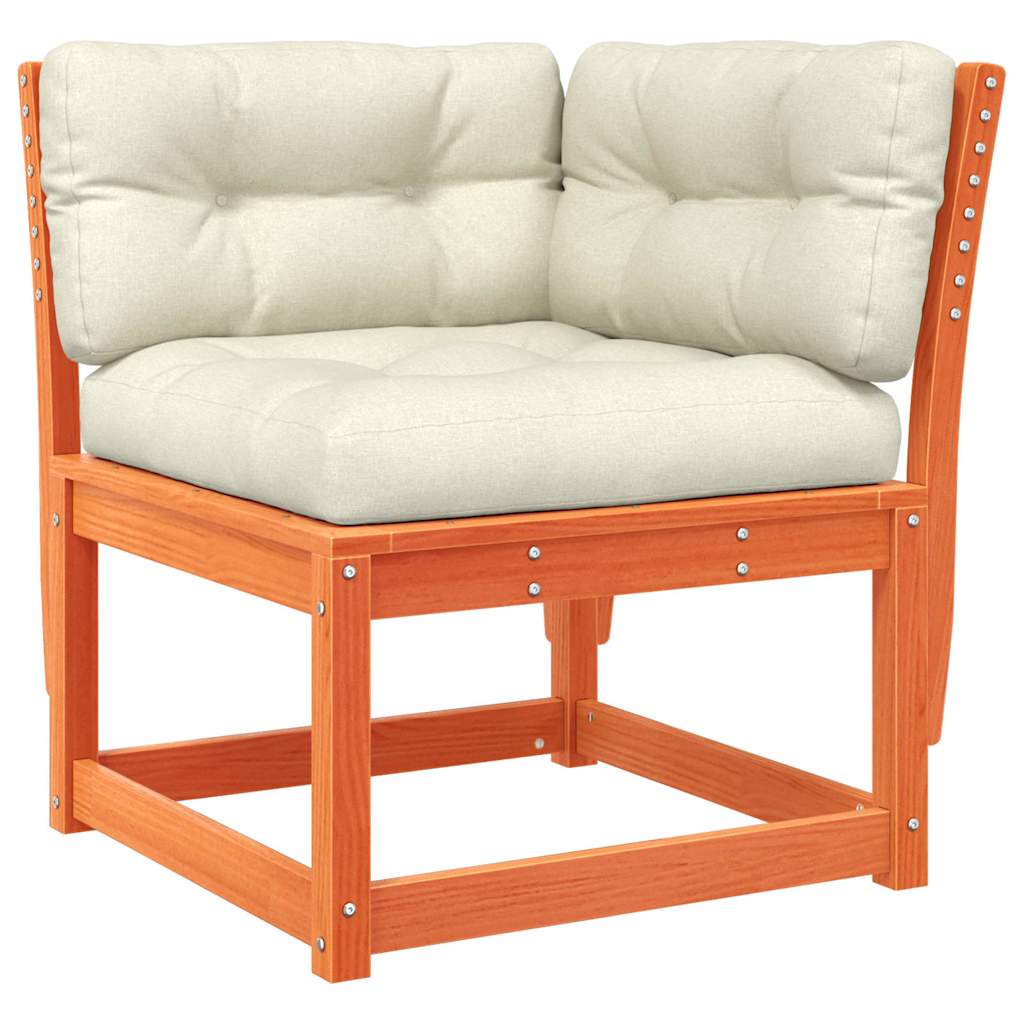 vidaXL 4tlg. Garten-Lounge-Set mit Kissen Wachsbraun Massivholz Kiefer