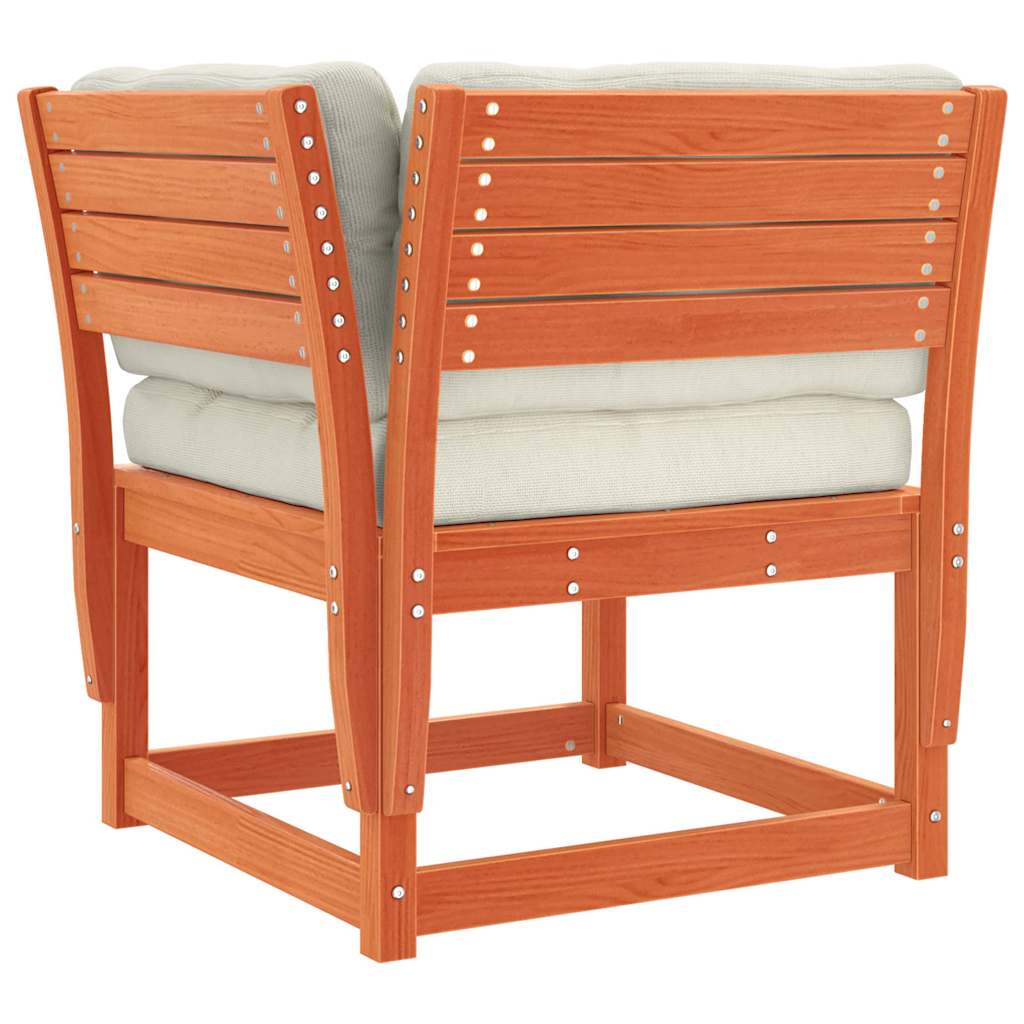 vidaXL 4tlg. Garten-Lounge-Set mit Kissen Wachsbraun Massivholz Kiefer