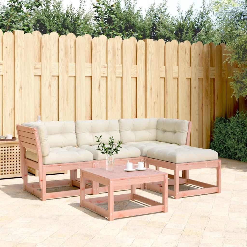 vidaXL Salon de jardin 4 pièces avec coussins, bois de Douglas massif