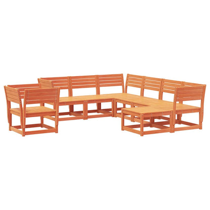 8-tlg. Garten-Lounge-Set Wachsbraun Massivholz Kiefer