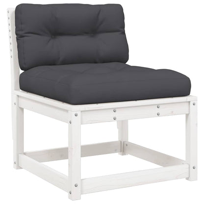 vidaXL 8-tlg. Garten-Lounge-Set mit Kissen Weiß Massivholz Kiefer