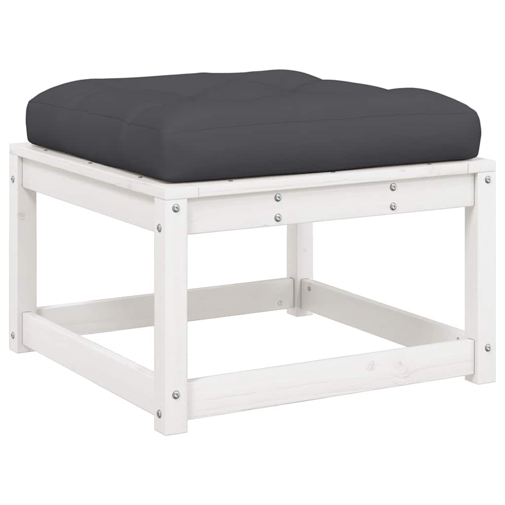 vidaXL 8-tlg. Garten-Lounge-Set mit Kissen Weiß Massivholz Kiefer