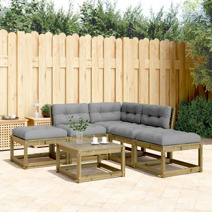 vidaXL 5-tlg. Garten-Sofagarnitur mit Kissen Kiefernholz Imprägniert