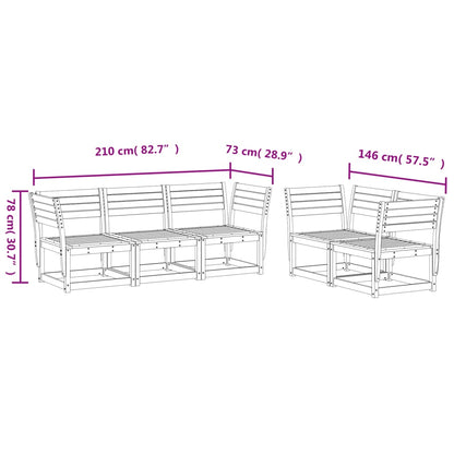 vidaXL Salon de jardin 5 pcs Bois de pin imprégné