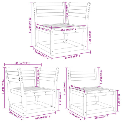 vidaXL Salon de jardin 5 pcs Bois de pin imprégné