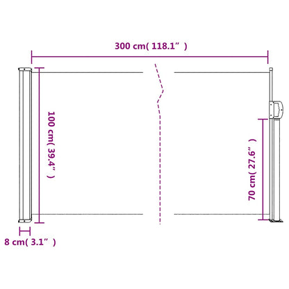 Store latéral extensible vidaXL Beige 100x300 cm