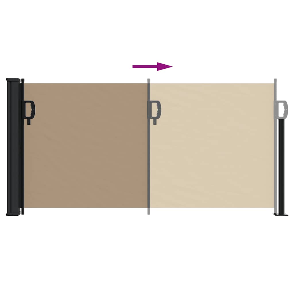vidaXL Seitenmarkise Ausziehbar Taupe 100x300 cm
