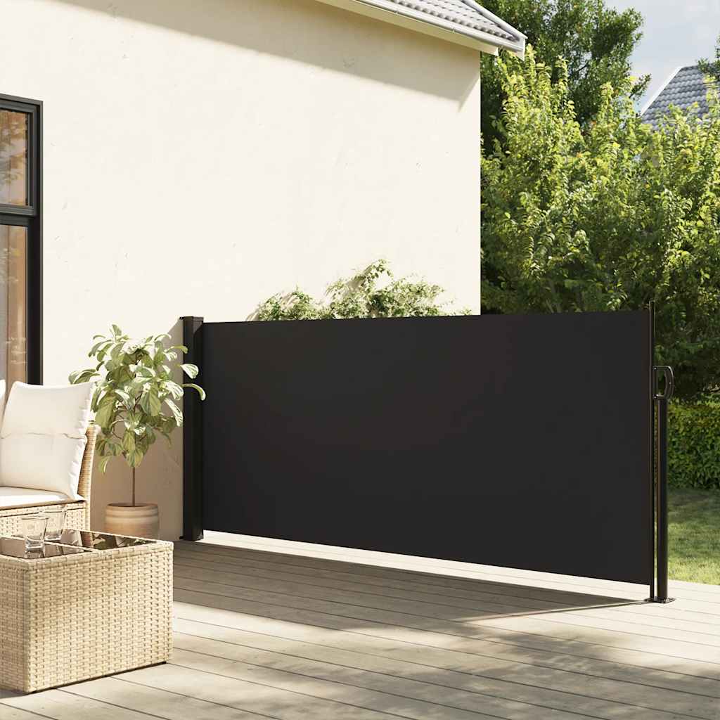 vidaXL Seitenmarkise Ausziehbar Schwarz 117x300 cm