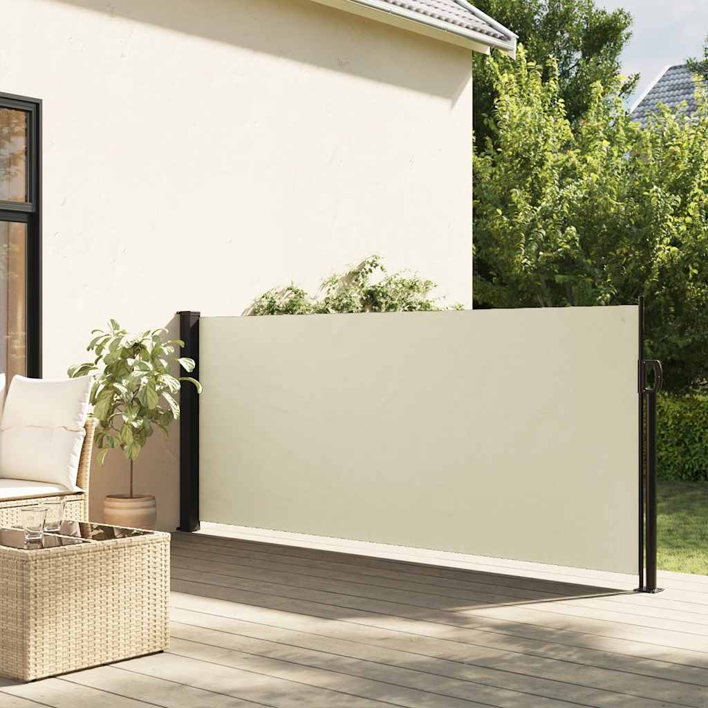 vidaXL Seitenmarkise Ausziehbar Creme 117x300 cm