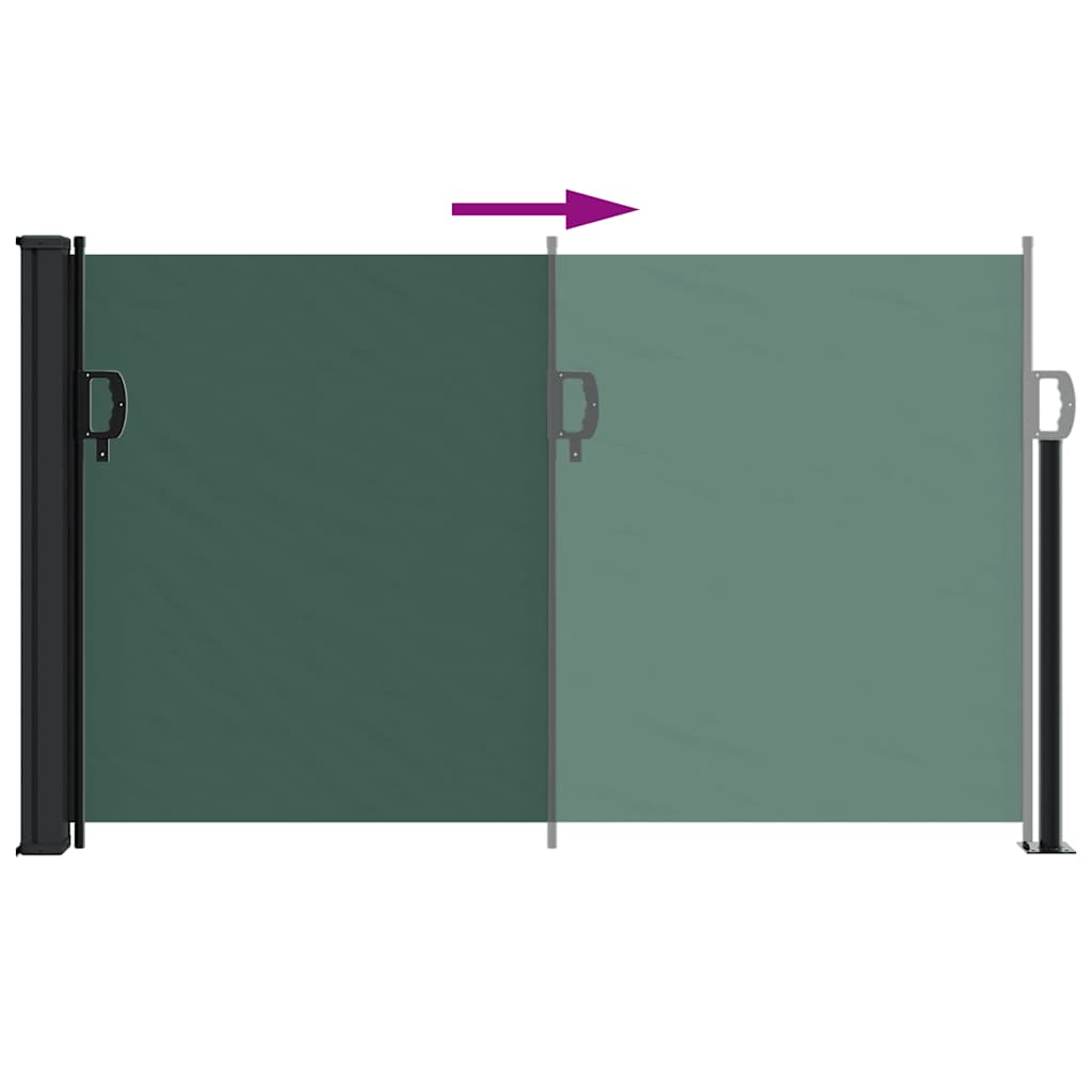 vidaXL Seitenmarkise Ausziehbar Dunkelgrün 117x300 cm