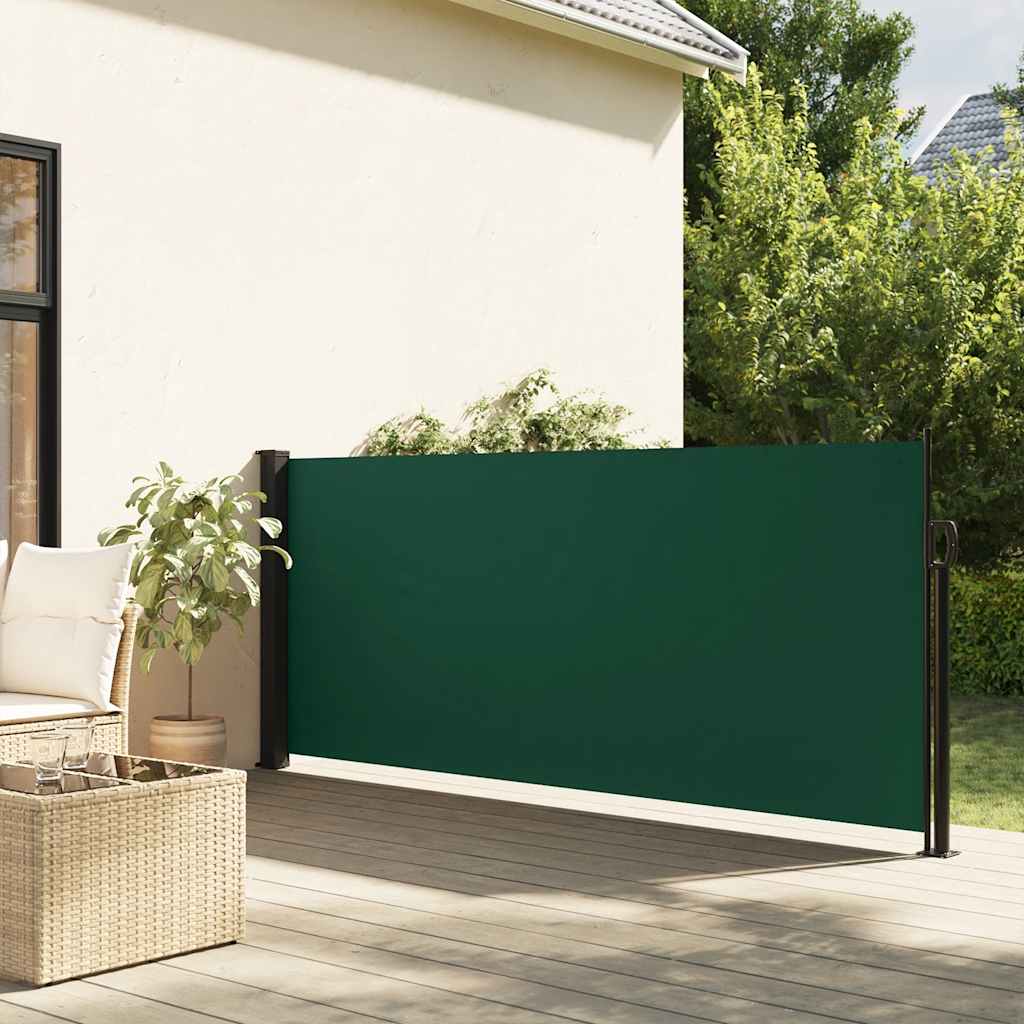 vidaXL Seitenmarkise Ausziehbar Dunkelgrün 117x300 cm