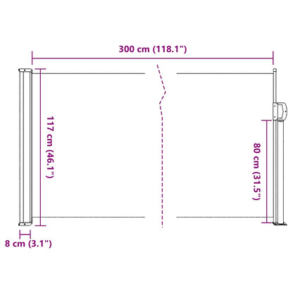 vidaXL Store latéral extensible anthracite 117x300 cm